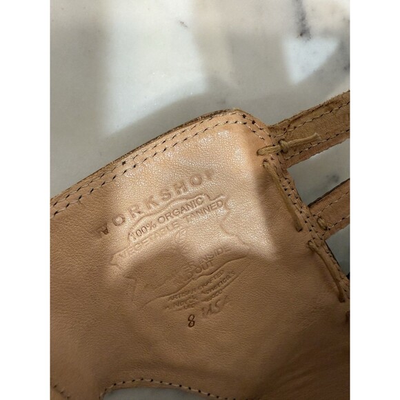 Bed|Stü Women's Gladiator Sandals Brown Leather Peep Toe Booties Zip organic - Picture 7 of 9